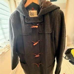 Abercrombie & Fitch Vintage Charcoal Wool Duffle Coat